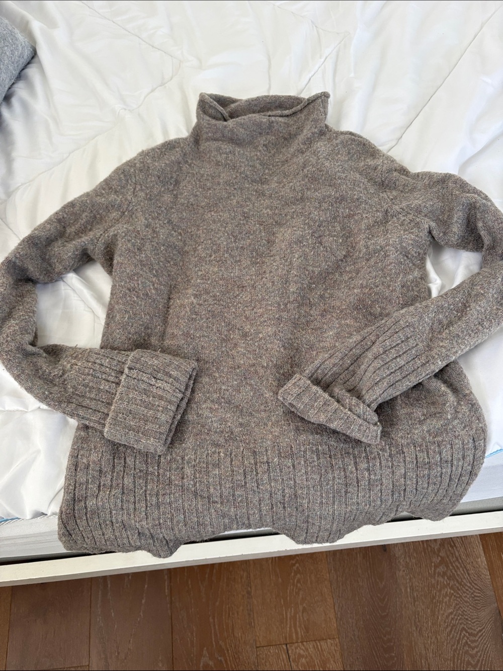 Madewell Heathered Brown Taupe Turtleneck Sweater